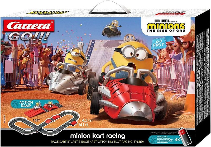 1/43 PISTA ELETRICA CARRERA MINION KART RACING 4,2 METROS