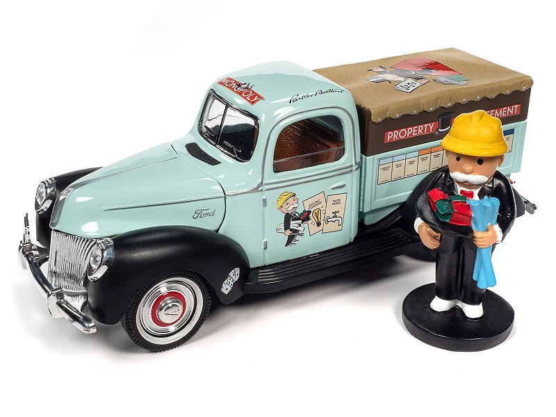 1/18 AUTO WORLD 1940 FORD TRUCK COM BONECO MONOPOLY