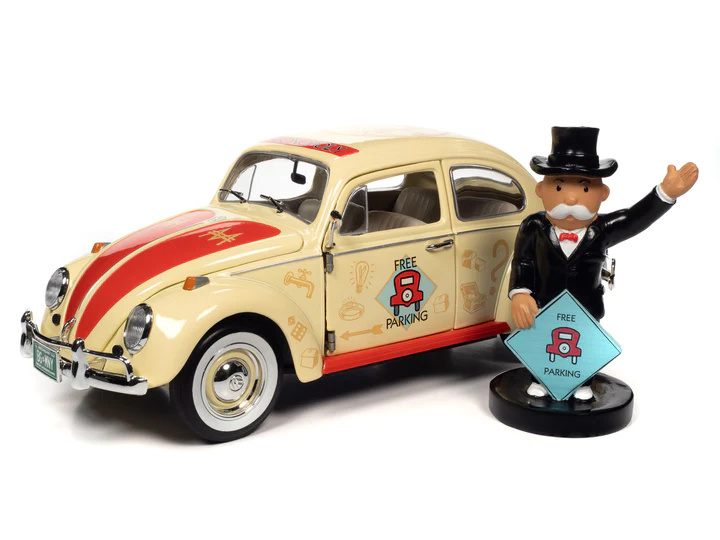 1/18 AUTO WORLD 1963 VW FUSCA MONOPOLY COM BONECO