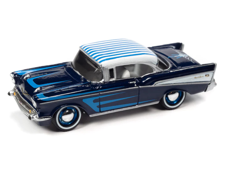 1/64 JOHNNY LIGHTNING 1957 CHEVY BEL AIR LIME COBALT BLUE