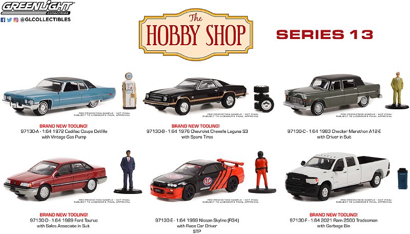 1/64 GREENLIGHT SORTIMENTO THE HOBBY SHOP SERIE 13