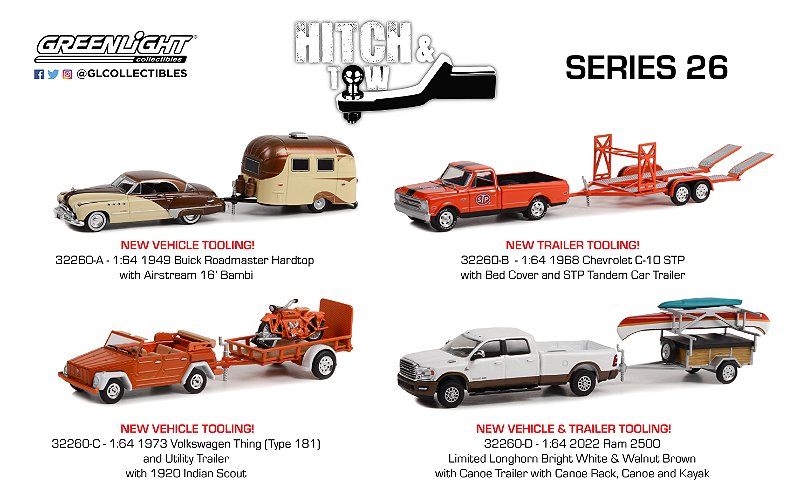 1/64 GREENLIGHT SORTIMENTO HITCH & TOW SERIE 26