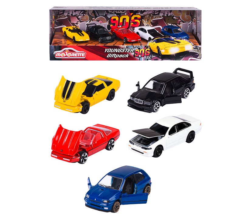 1/64 MAJORETTE GIFTPACK  5 CARROS ANOS 90 YOUNGSTER
