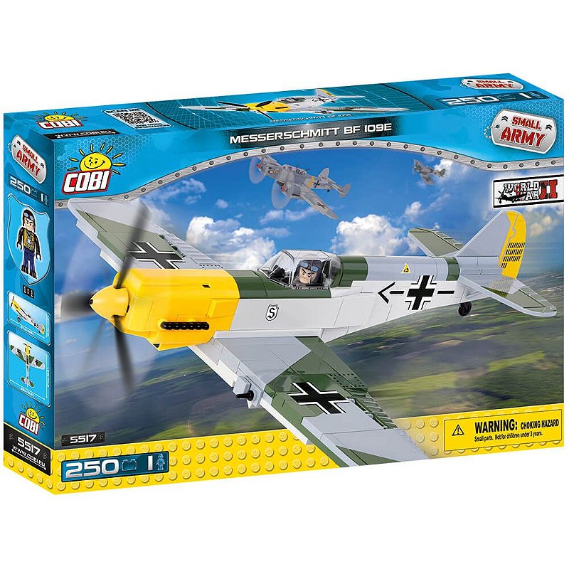 AVIÃO MILITAR MESSERSCHMITT BF 109E BLOCOS PARA MONTAR COM 250 PÇS