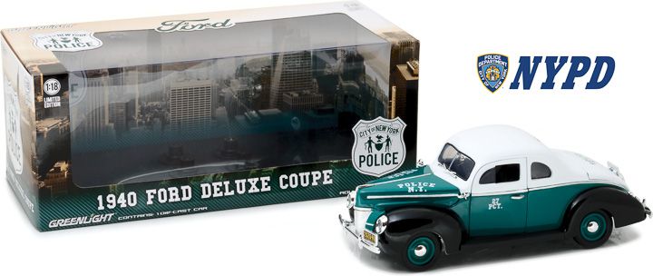 1940 FORD DELUXE COUPE NEW YORK CITY POLICE 1/18