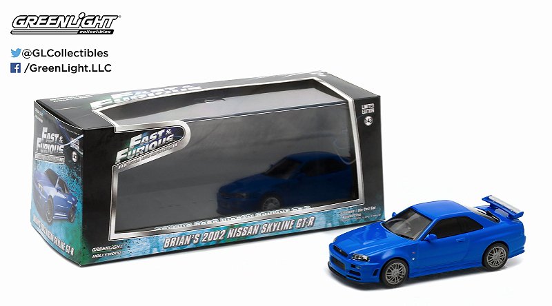 2002 NISSAN SKYLINE GT-R AZUL FAST FURIOS 1/43