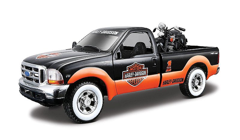 1999 FORD F-350 SUPER DUTY 1/27 + MOTO HARLEY EL KNUCKLEHEAD 1/24