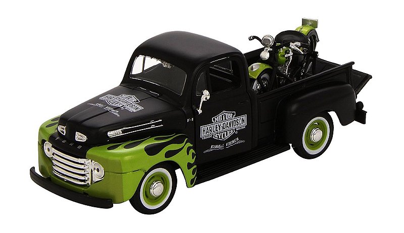 1947 FORD F-1 PICKUP 1/24 + MOTO HARLEY FL PANHEAD 1/24