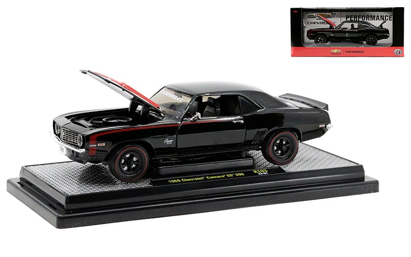 1/24 M2 MACHINES 1969 CHEVROLET CAMARO SS 396 PRETO