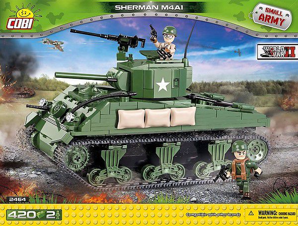 TANQUE MILITAR SHERMAN M4A1 BLOCOS PARA MONTAR COM 400 PÇS