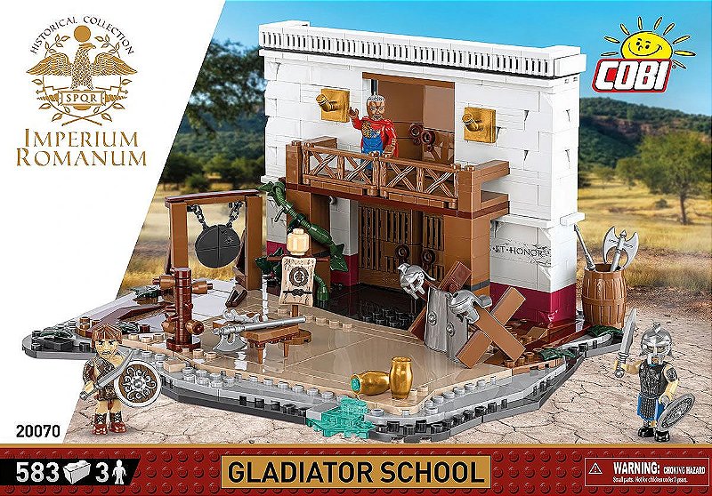 CENÁRIO ESCOLA DE GLADIADORES IMPÉRIO ROMANO BLOCOS PARA MONTAR COM 583 PCS