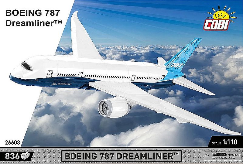 AVIÃO COMERCIAL BOEING 787 DREAMLINER BLOCOS PARA MONTAR COM 836 PCS