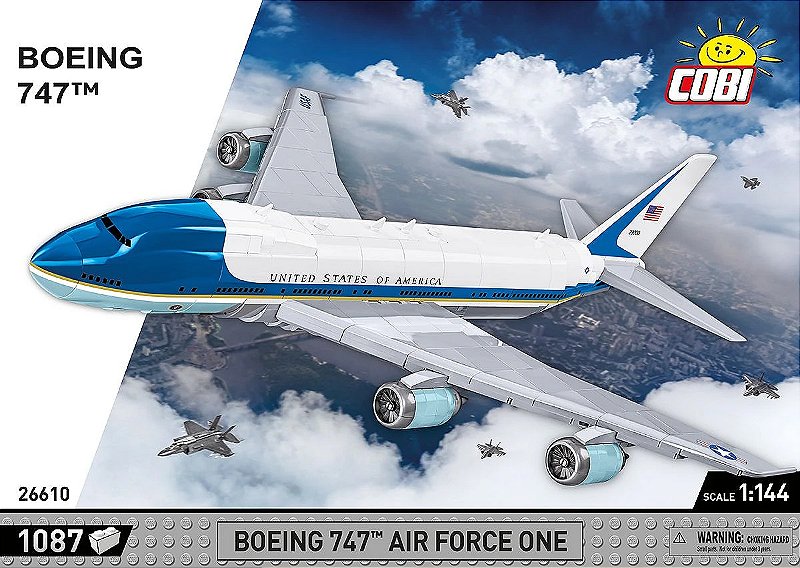 AVIÃO COMERCIAL BOEING 747 AIR FORCE ONE BLOCOS PARA MONTAR COM 1087 PCS