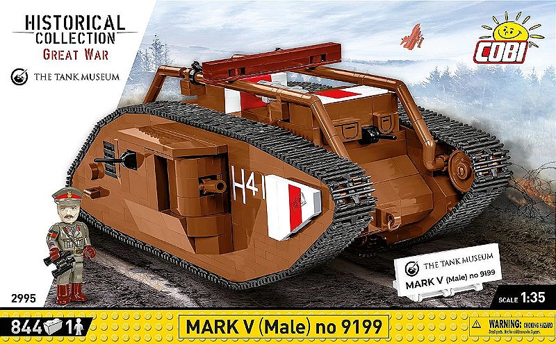 TANQUE MILITAR BRITANICO MARK V BLOCOS PARA MONTAR COM 844 PCS