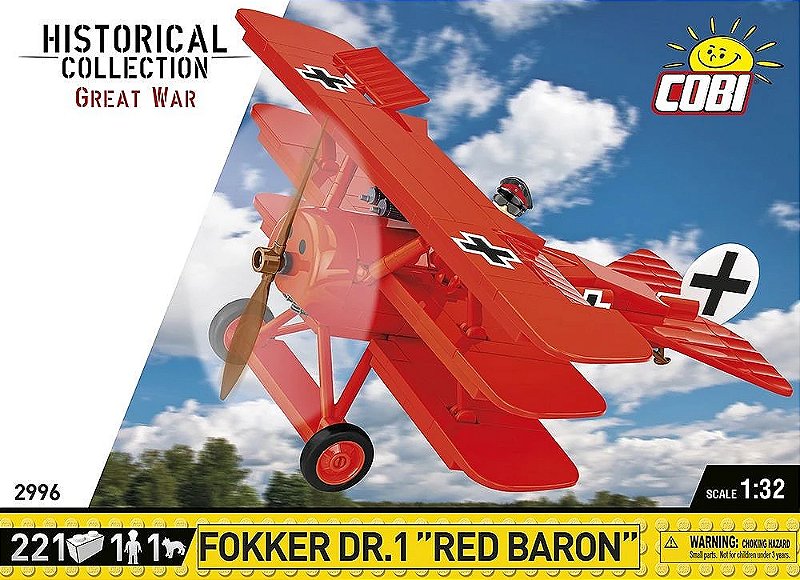 AVIÃO FOKKER DRI BARÃO VERMELHO BLOCOS PARA MONTAR COM 221 PCS