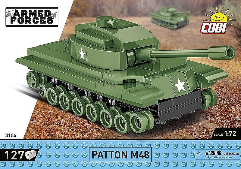 TANQUE MILITAR AMERICANO PATTON M48 BLOCOS PARA MONTAR COM 127 PCS