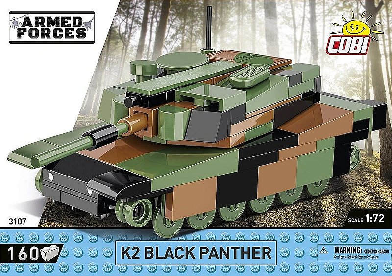TANQUE MILITAR SUL COREANO K2 BLACK PANTHER BLOCOS PARA MONTAR COM 160 PCS