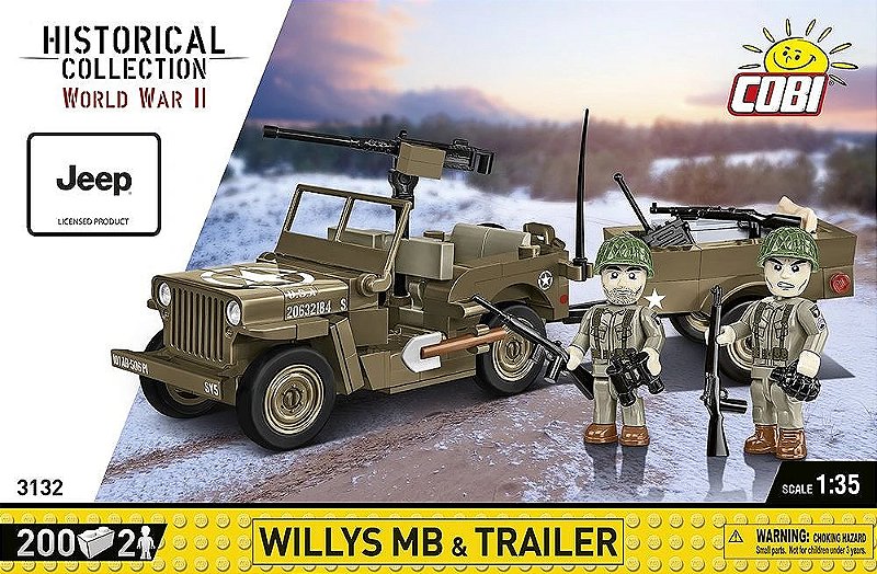 JEEP WILLYS COM TRAILER  BLOCOS PARA MONTAR COM 200 PCS