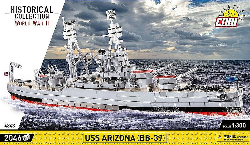 NAVIO DE GUERRA COURAÇADO USS ARIZONA BB-39 BLOCOS PARA MONTAR COM 2046 PCS