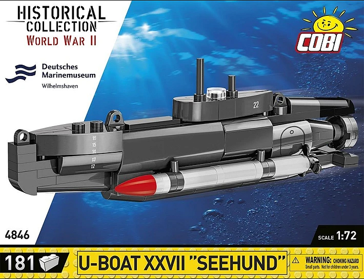 SUBMARINO ALEMÃO U-BOAT XXVII SEEHUND  BLOCOS PARA MONTAR COM 181 PCS