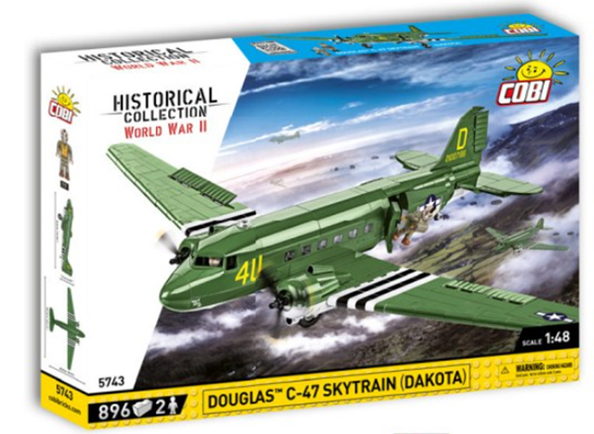 AERONAVE DE TRANSPORTE MILITAR DOUGLAS C-47 SKYTRAIN BLOCOS PARA MONTAR COM 896 PCS