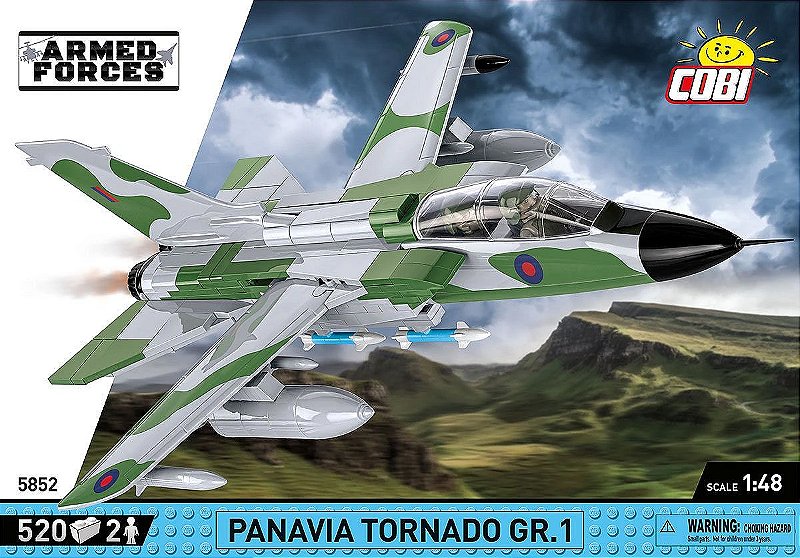AVIÃO MILITAR BRITANICO PANAVIA TORNADO GR.1 BLOCOS PARA MONTAR COM 50 PCS