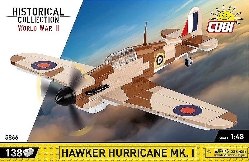AVIÃO MILITAR BRITANICO HAWKER HURRICANE MK.1 BLOCOS PARA MONTAR COM 138 PCS