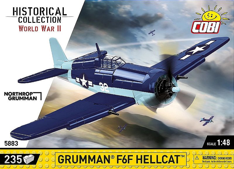 AVIÃO MILITAR AMERICANO F6F HELLCAT GRUMMAN BLOCOS PARA MONTAR COM 235 PCS