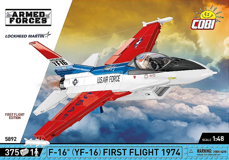 AVIÃO MILITAR AMERICANO F-16 YF-16 FIRST FLIGHT BLOCOS PARA MONTAR COM 375 PCS