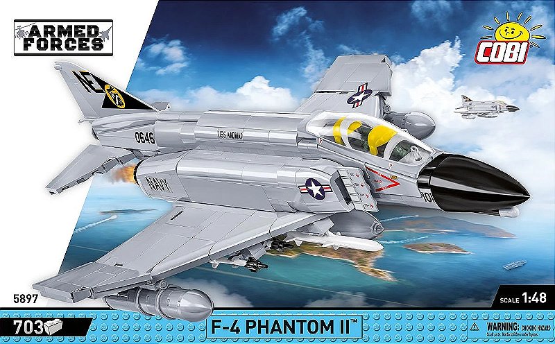 AVIÃO MILITAR AMERICANO F-4 PHANTOM II PARA MONTAR COM 703 PCS