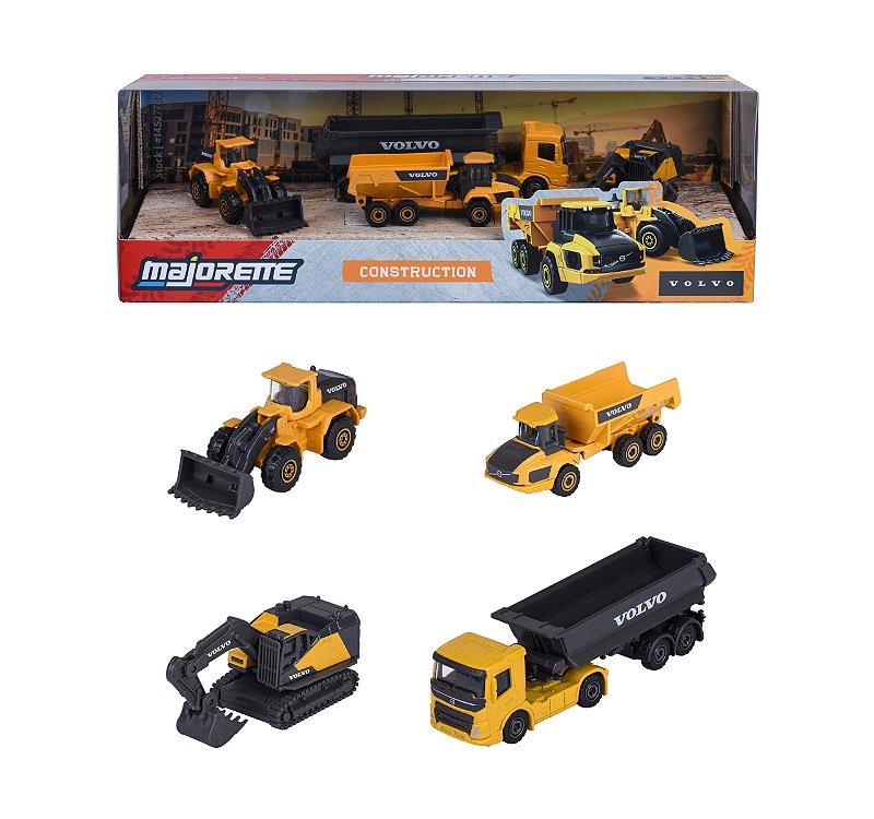 1/64 MAJORETTE SORTIMENTO VOLVO CONSTRUCTION 4 VEICULOS