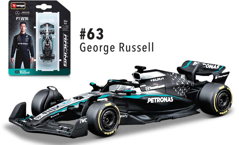 1/64 F-1 2025 MERCEDES - AMG W16 #63 RUSSELL