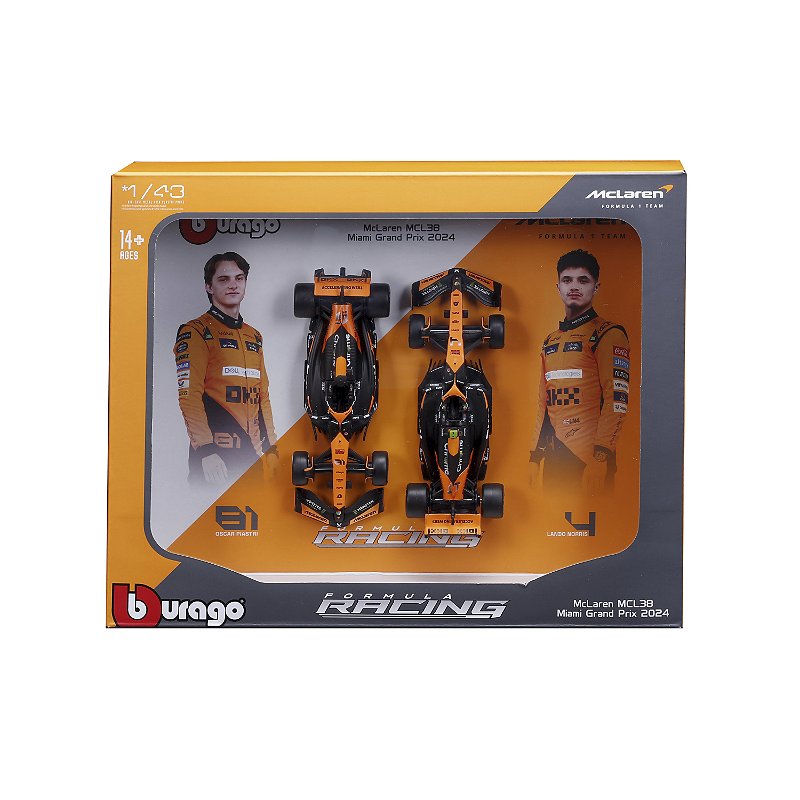 1/43 F-1 2024 MCLAREN MCL38 PACK OM 2 PILOTOS / #4 NORRIS E #81 PIASTRI