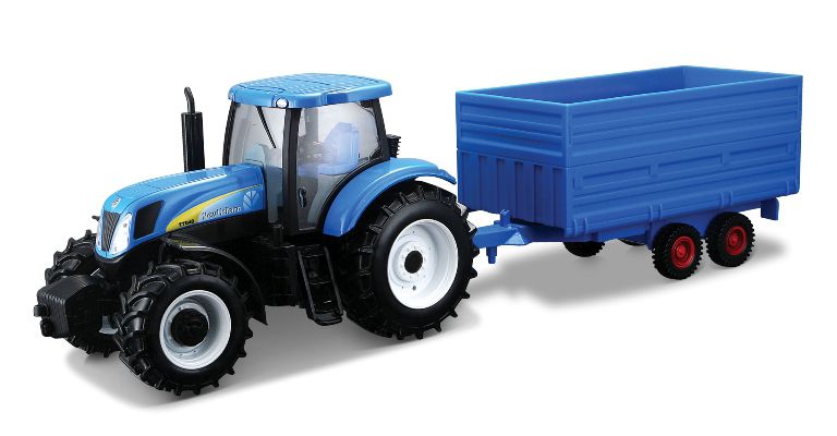 1:32 TRATOR NEW HOLLAND T7 + TRAILER