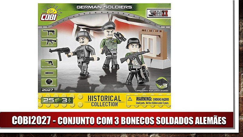 CONJUNTO COM 3 BONECOS SOLDADOS ALEMÃES