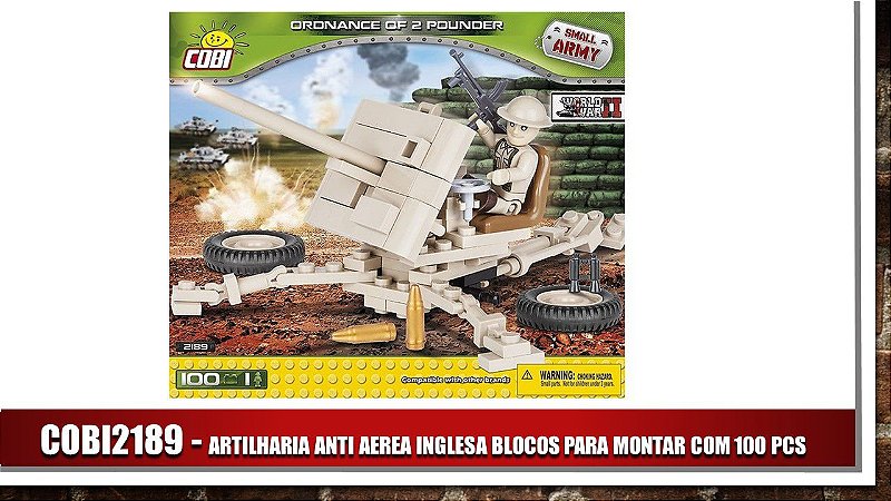 ARTILHARIA ANTI AEREA INGLESA BLOCOS PARA MONTAR COM 100 PCS