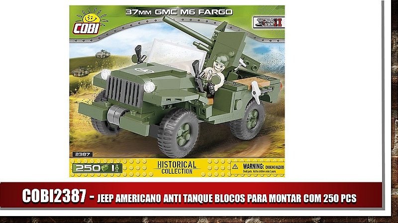 JEEP AMERICANO ANTI TANQUE BLOCOS PARA MONTAR COM 250 PCS