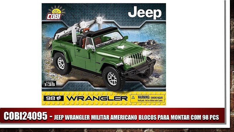 JEEP WRANGLER MILITAR AMERICANO BLOCOS PARA MONTAR COM 98 PCS