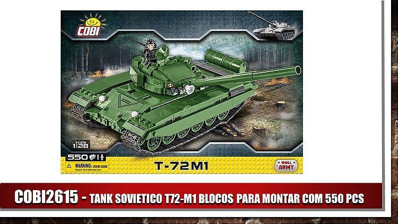 TANK SOVIETICO T72-M1 BLOCOS PARA MONTAR COM 550 PCS