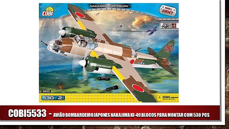 AVIÃO BOMBARDEIRO JAPONES NAKAJIMA KI-49 BLOCOS PARA MONTAR COM 530 PCS