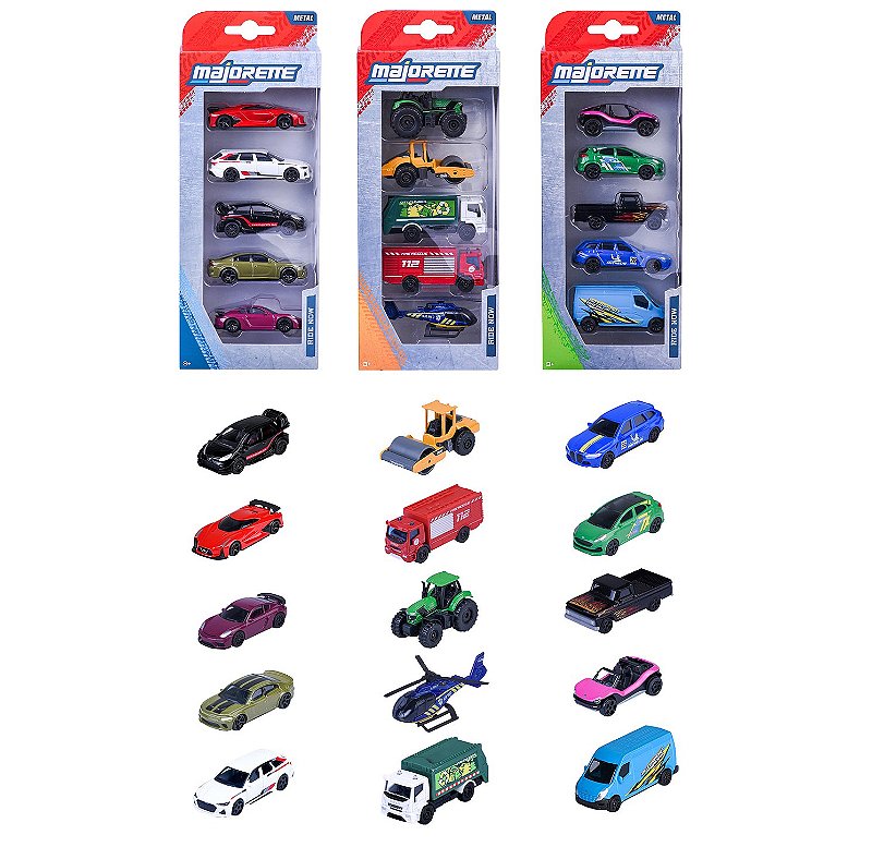 1/64 MAJORETTE CONJUNTO COM 5 PCS SERIE STREET CARS