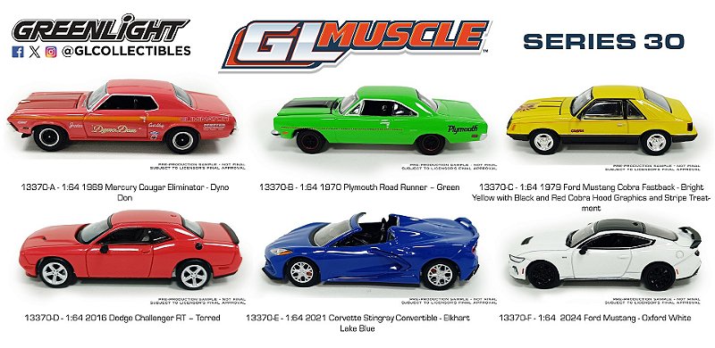 1/64 GREENLIGHT SORTIMENTO MUSCLE SERIES 30