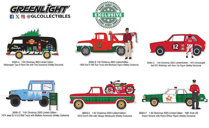 1/64 GREENLIGHT SORTIMENTO CHRISTMAS 2025 LIMITED EDITION HOBBY EXCLUSIVE