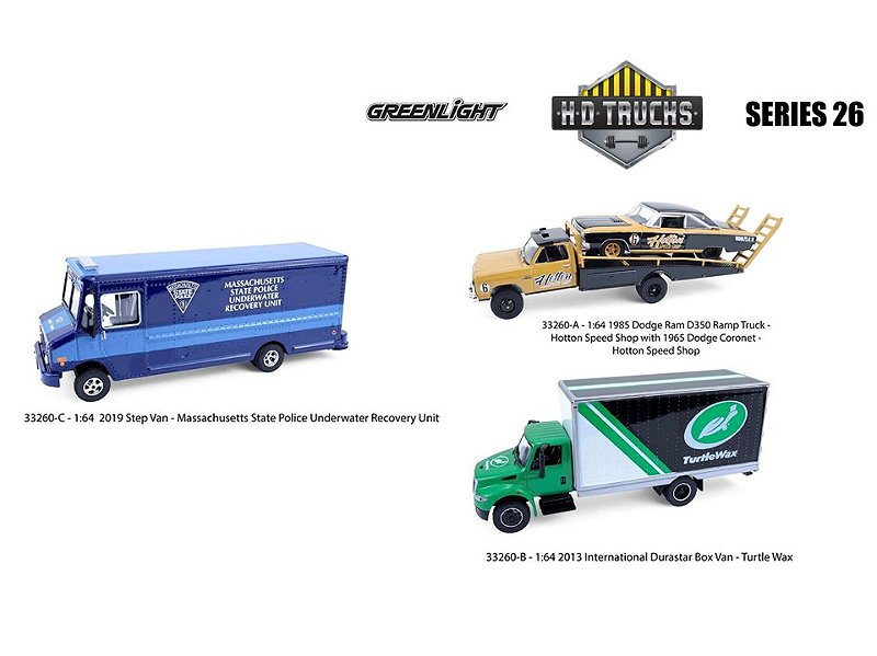 1/64 GREENLIGHT SORTIMENTO H.D. TRUCKS SERIES 26