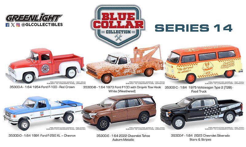 1/64 GREENLIGHT SORTIMENTO BLUECOLLAR SERIES 14