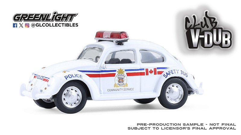 1/64 GREENLIGHT VOLKSWAGEN FUSCA CANADA POLICE COMMUNITY CLUB V-DUB SERIES 21