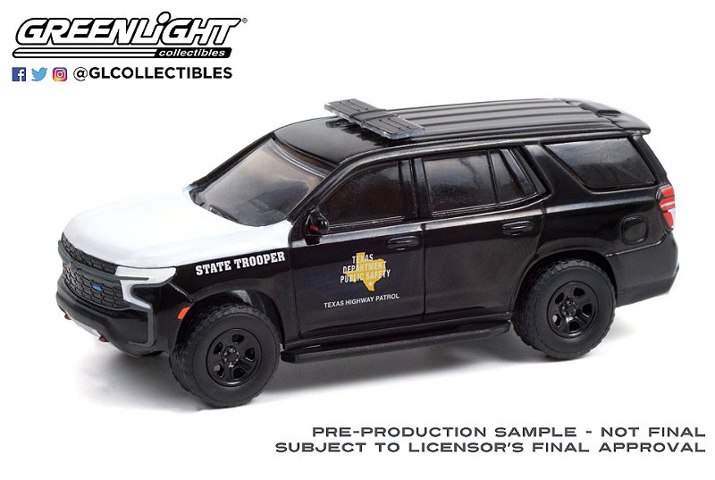 1/64 GREENLIGHT 2021 CHEVROLET TAHOE POLICE TEXAS HIGHWAY HOT PURSUIT