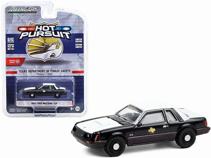 1/64 GREENLIGHT 1982 FORD MUSTANG SSP TEXAS SAFETY HOBBY EXCLUSIVE