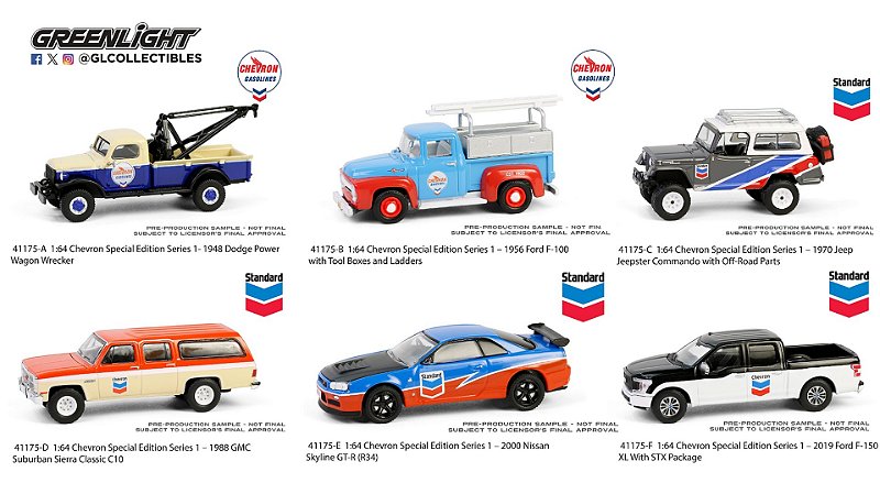 1/64 GREENLIGHT SORTIMENTO CHEVRON SPECIAL EDITION SERIES 1