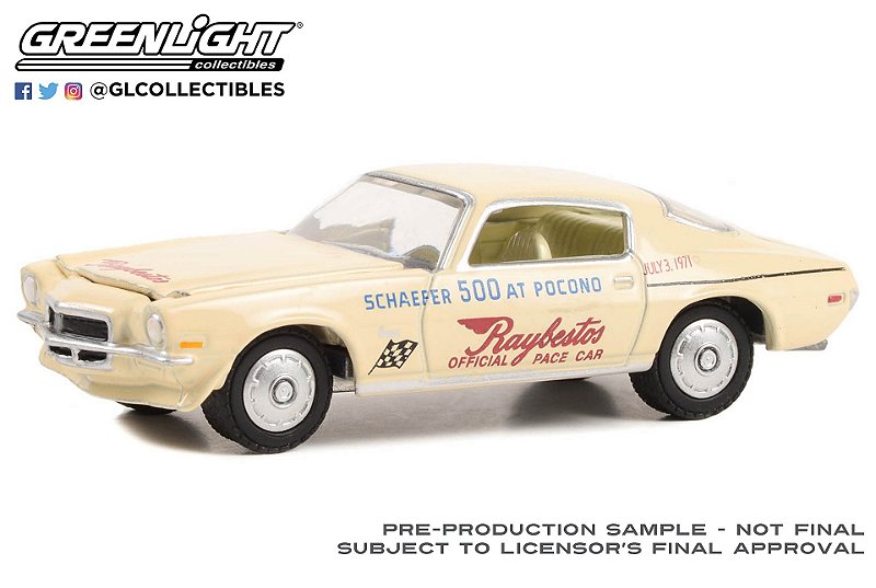 1/64 GREENLIGHT 1971 CHEVROLET CAMARO 1971 SCHAEFER 500 HOBBY EXCLUSIVE
